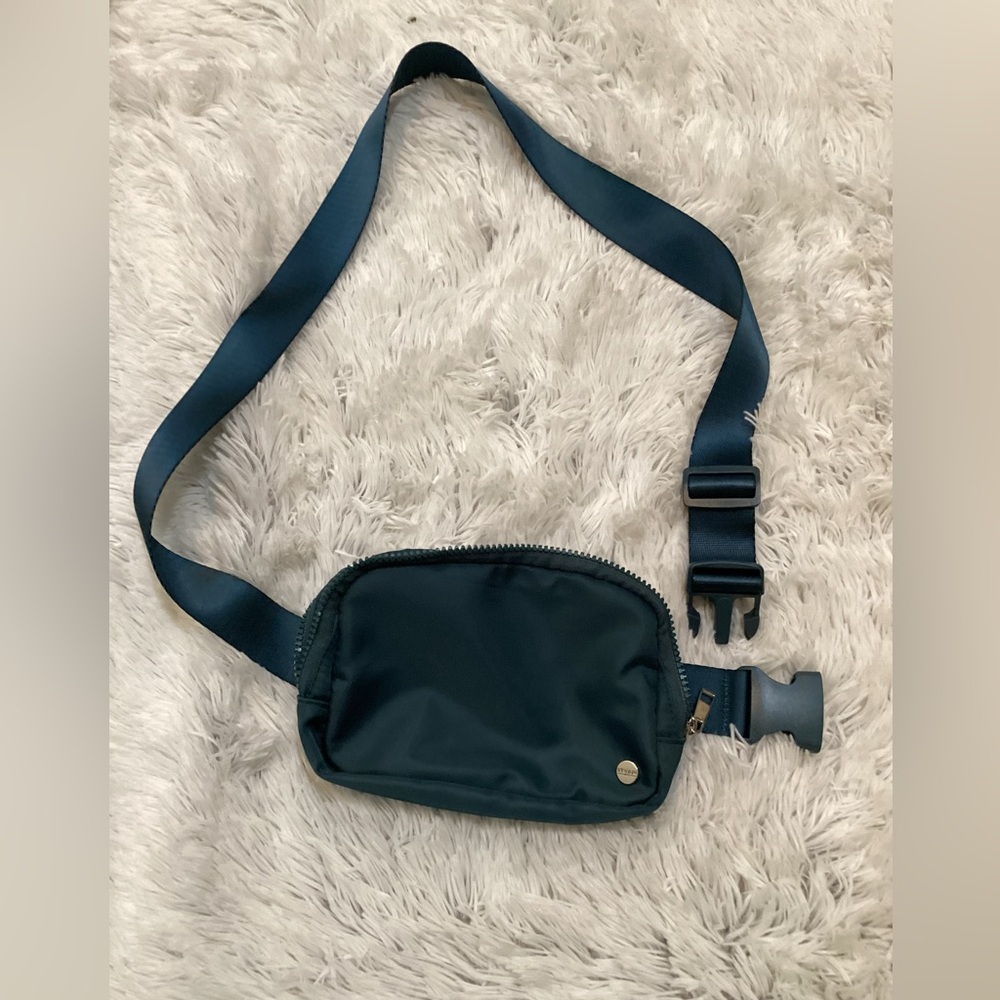 Studio NYC dark teal crossbody belt bag adjustable strap